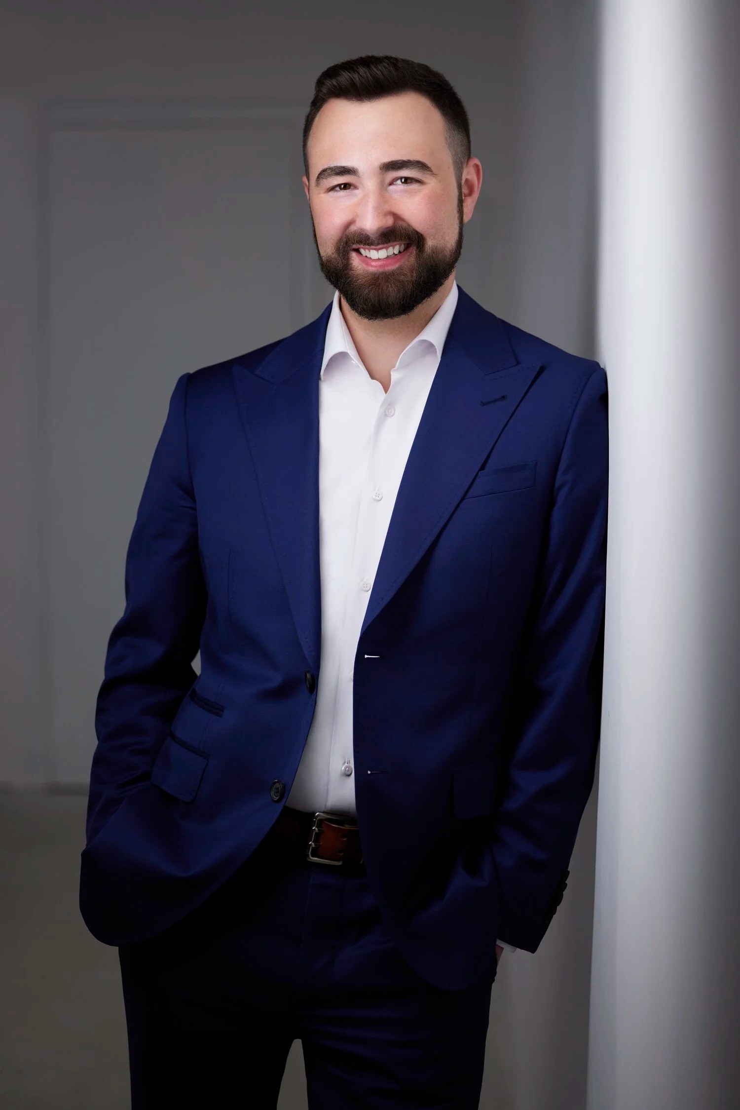 Jake Leveille, business headshot in Ryan Parker Photography's Edmonton studio