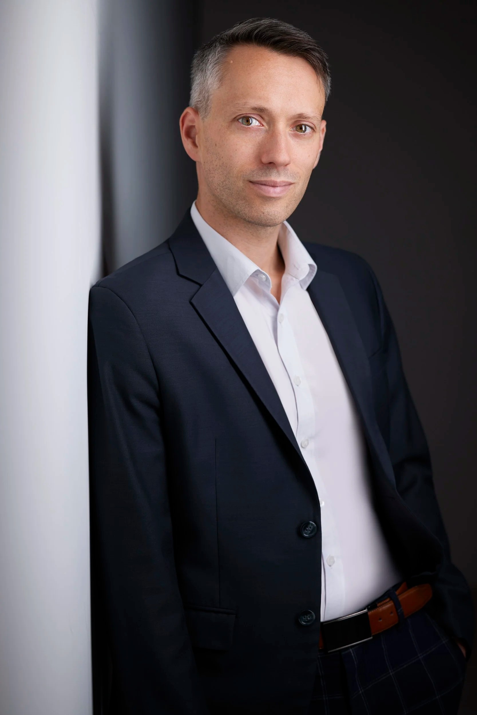 Quentin Durand-Moreau, business headshot in Ryan Parker Photography's Edmonton studio
