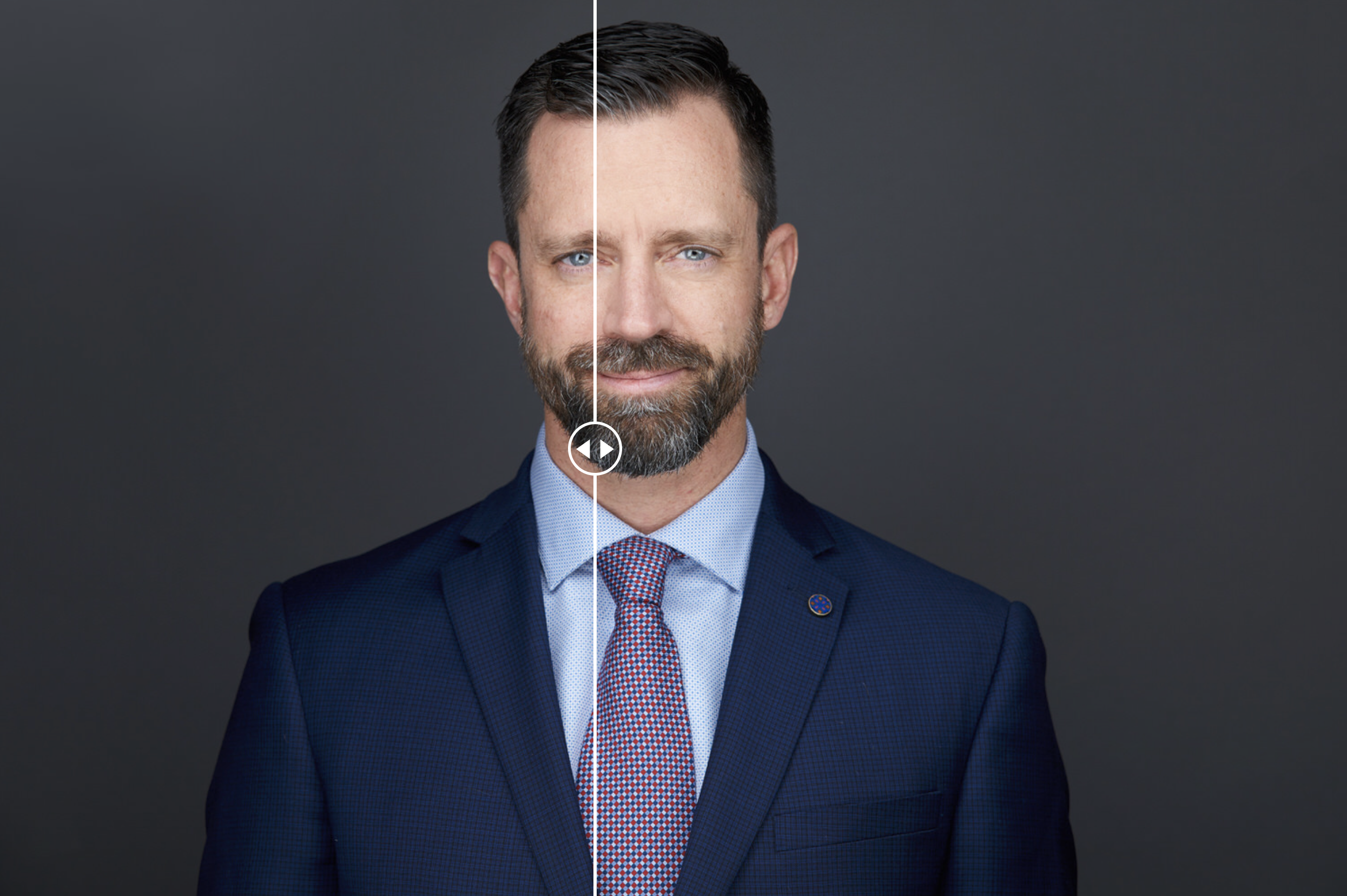 Retouched professional headshot example from Ryan Parker Photography's Edmonton studio