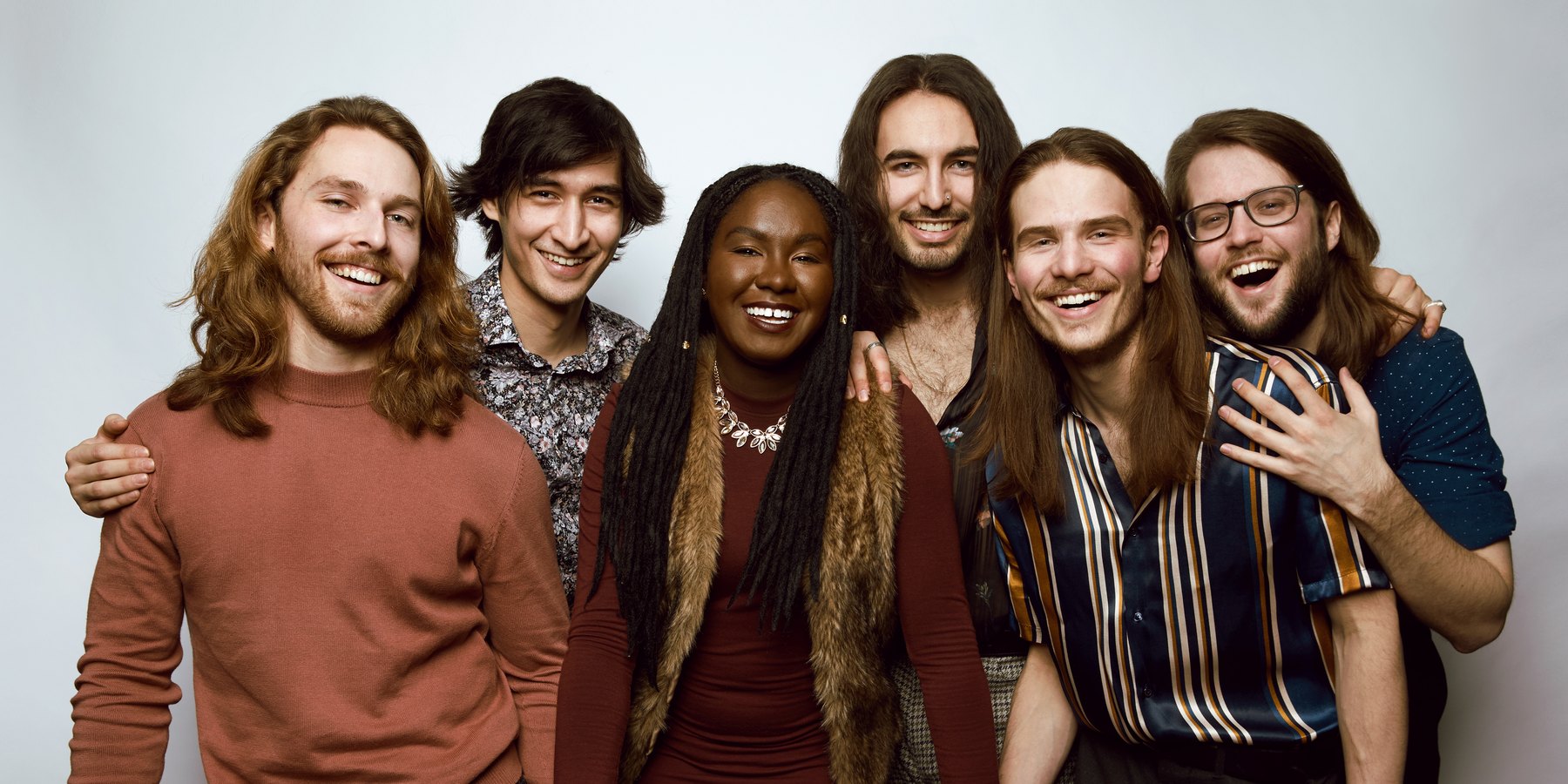 Carter and the Capitals — band portrait, six close together on white, Edmonton