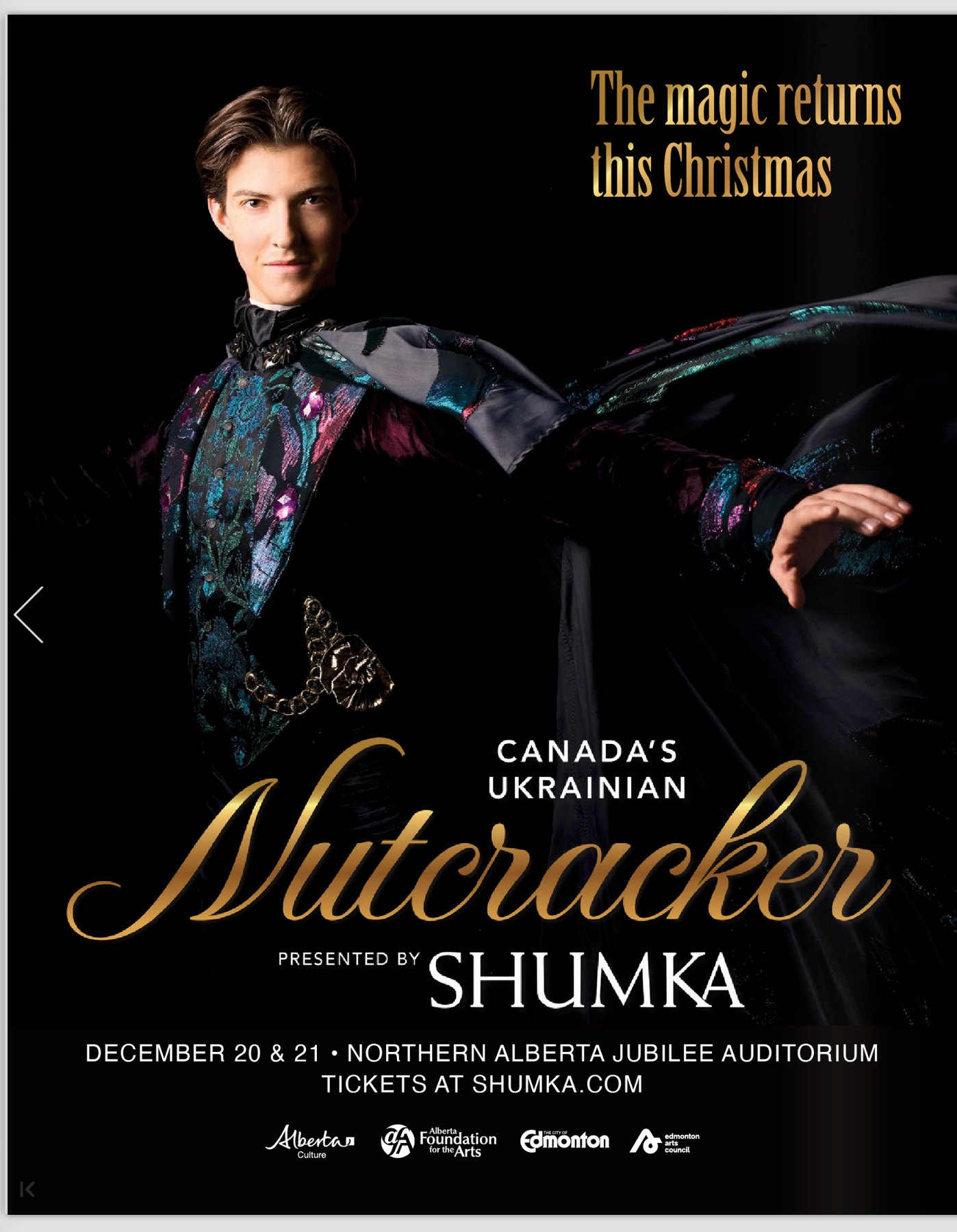 Poster for Shumka’s Canada’s Ukrainian Nutcracker at the Northern Alberta Jubilee Auditorium