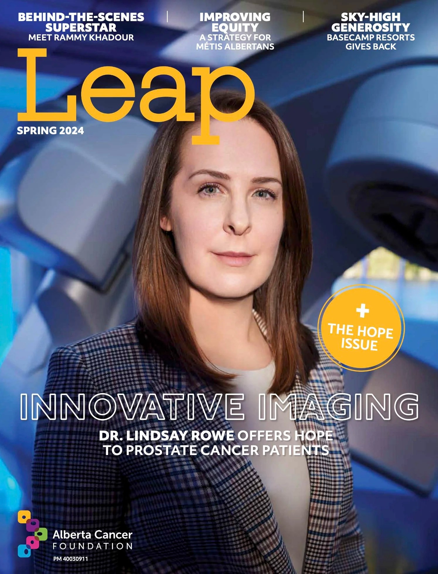 Leap magazine, Spring 2024: the cover, a physician photographed in the imaging suite