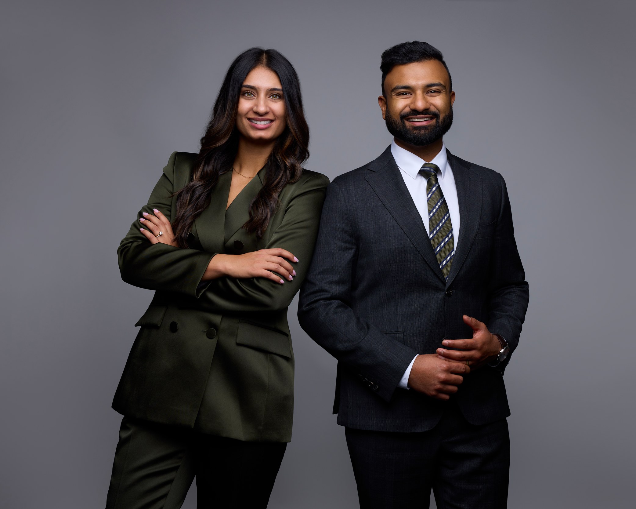 Two partners on grey, Edmonton studio