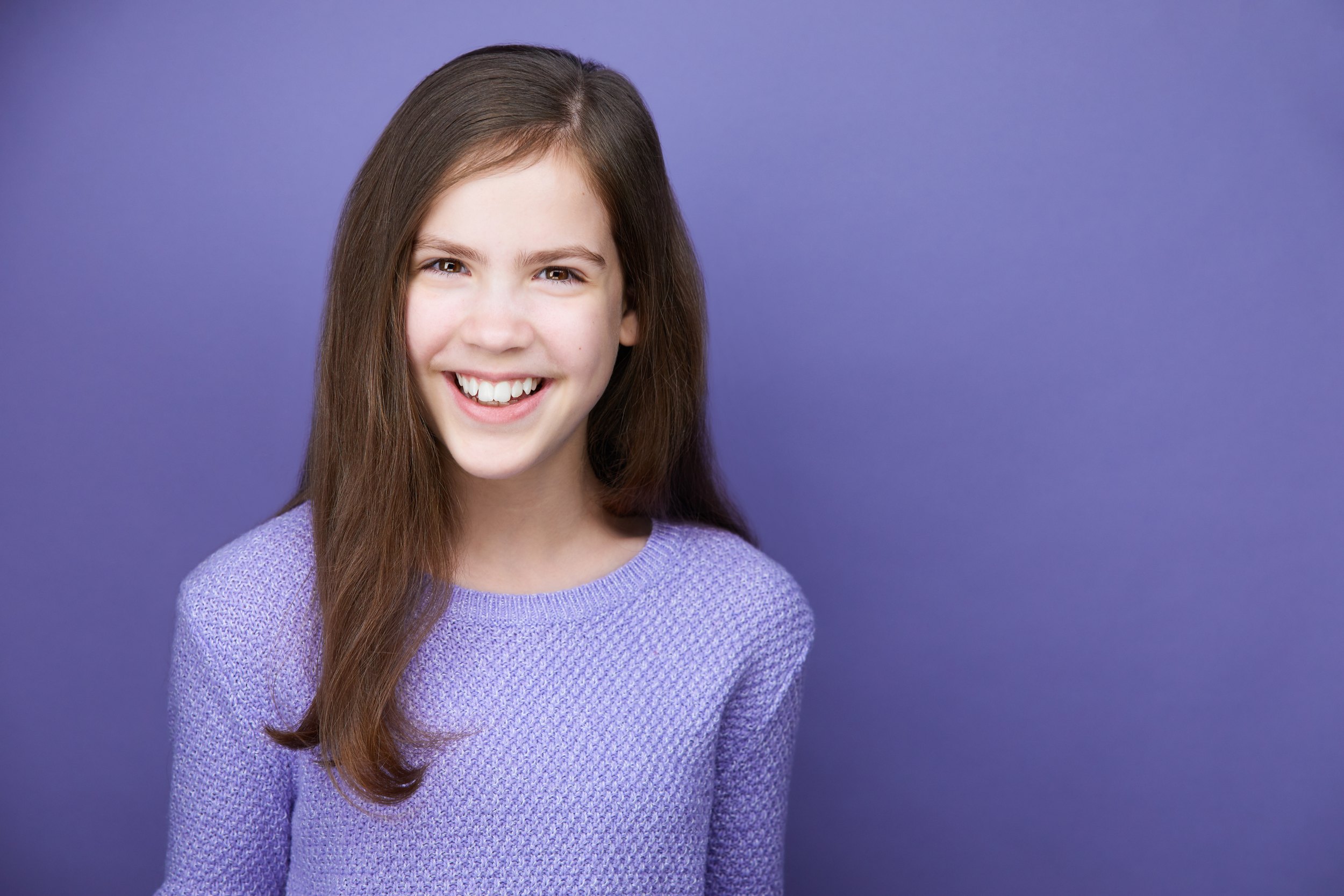 The same session, a lilac sweater against lilac