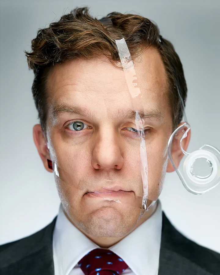 Ryan Parker's re-creation of Martin Schoeller's portrait of Steve Carell